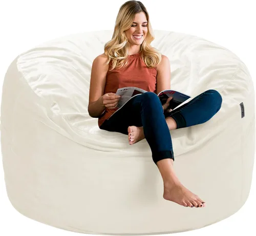 Vista 10 de HABUTWAY Silla de Puf de 2 Pies, Puf de 2' de Sillones Pequeños con Relleno, Silla de Puf en Forma de Lágrima de Terciopelo Ultra Suave con Funda