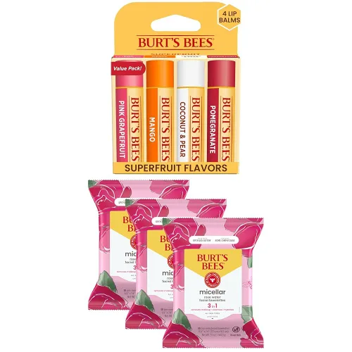 Vista 8 de Toallitas faciales Burt's Bees de limpieza facial, toallitas desmaquillantes, limpiador micelar hidratante 3 en 1 con agua de coco y loto, 90