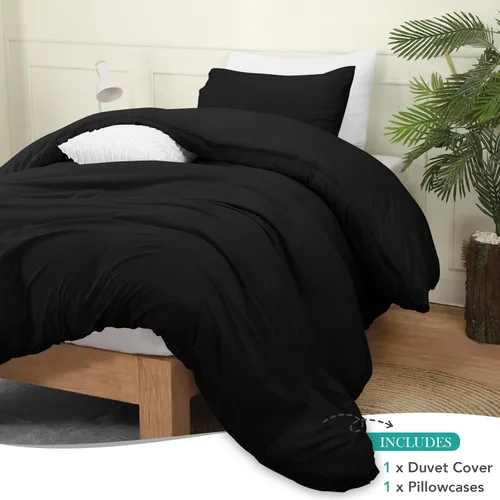 Vista 3 de Utopia Bedding Juego de funda de edredón con fundas de almohada, funda de edredón de 2 piezas con cierre de cremallera, 1 funda de edredón con 1