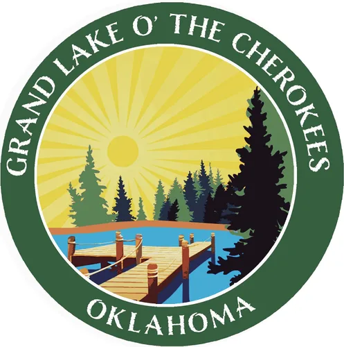 Vista 6 de Lake Dock - Grand Lake O' The Cherokees - Oklahoma - Adhesivo adhesivo para ventana de coche y camión de 3.5 pulgadas