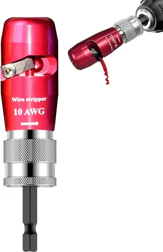 Vista 9 de Luckyway - Pelacables de alambre para taladro con herramienta profesional de pelado y torsión de alambre para electricistas, herramienta de torsión