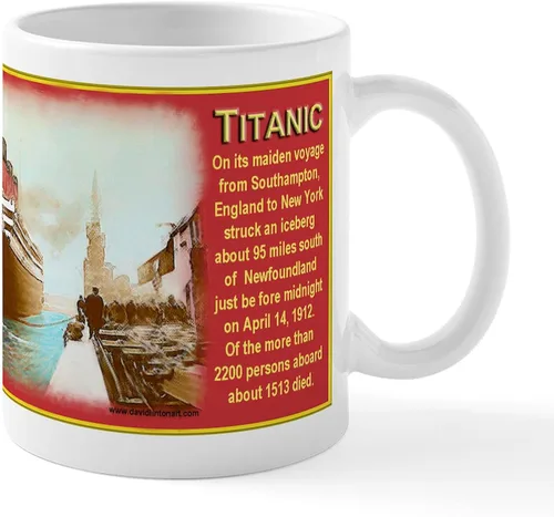 Vista 21 de CafePress The Courageous Titanic Band Taza de café de cerámica de 11 oz (11.0 fl oz)