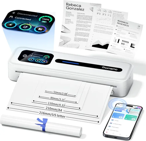 Vista 10 de Phomemo M832D Pantalla táctil Impresora portátil sin tinta térmica Negro
