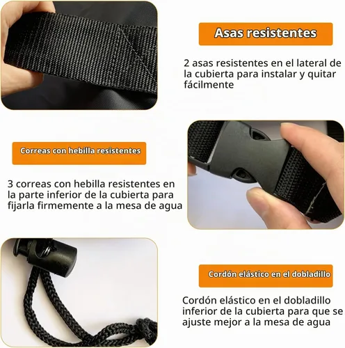 Vista 6 de Cubierta para mesa de agua para niños, resistente al aire libre, 600D, impermeable, anti-UV, a prueba de polvo, para niños, compatible con Step2