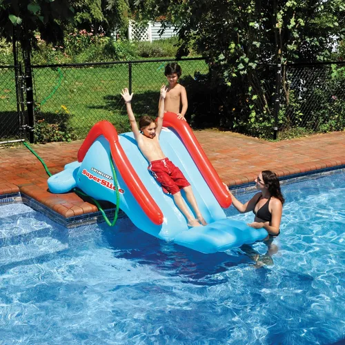 Vista 3 de Juguete inflable para piscina de 8.9 ft azul y rojo para deportes acuáticos