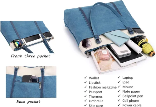 Vista 5 de VOGUZY Bolsa de lona para laptop para mujer