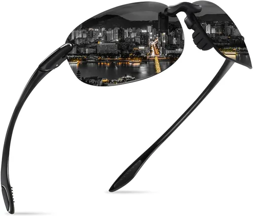Vista 22 de WISTON Lentes de sol polarizados deportivos para hombres y mujeres, marco sin montura Tr90 para correr, pescar, béisbol, conducir, W8001