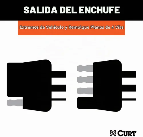 Vista 4 de CURT 58304 Arnés de cableado plano de 4 pines, cables laterales del vehículo y del lado del remolque de 12 pulgadas