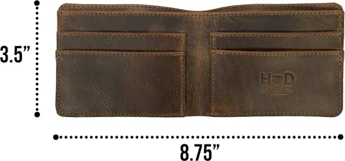 Vista 6 de Hide & Drink, Billetera plegable hecha a mano de cuero de grano completo, delgada, compacta, delgada para bolsillo o bolsa, almacena dinero