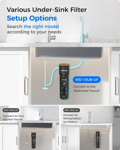 Vista 7 de Waterdrop 10UB-UF - Sistema de filtro de agua para debajo del fregadero de 0.01 μm y cartucho de filtro de repuesto Waterdrop RF10-UF de 0.01
