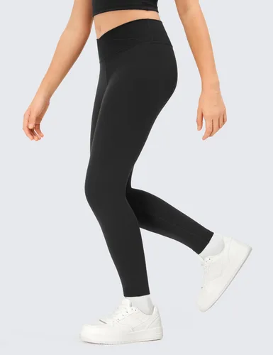 Vista 4 de CRZ YOGA Butterluxe - Leggings deportivos cruzados para niñas cintura alta en V Cross Kids Lounge Pants Yoga Active Dance Running Mallas