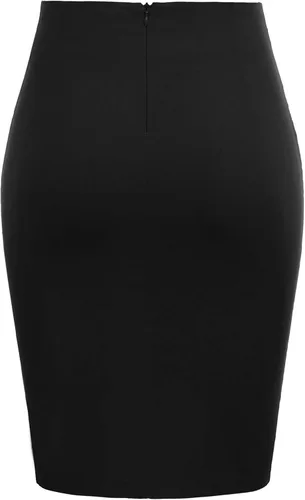 Vista 2 de Grace Karin - Falda para mujer, elegante, drapeada, de longitud hasta la rodilla y ajuste entallado, ropa para negocios