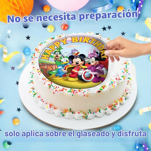 Vista 4 de Decoración para pastel de ratón de carreras de 7.5 pulgadas – Decoración redonda comestible para pastel de cumpleaños, pastel de cumpleaños