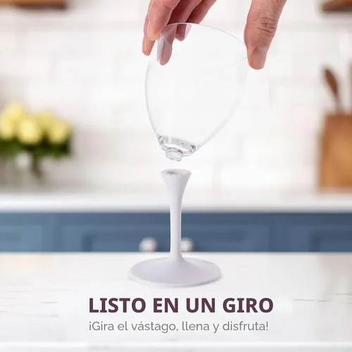 Vista 3 de Joie Copa de vino para llevar, copa de vino portátil, tallo desmontable, sin BPA