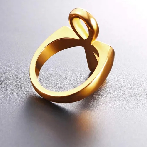 Vista 5 de U7 Jewelry Ankh Rings Ancient Egyptian Eye of Ra Horus Ring Stainless SteelGold PlatedBlack Color Egypt Symbol Rings for Men Women
