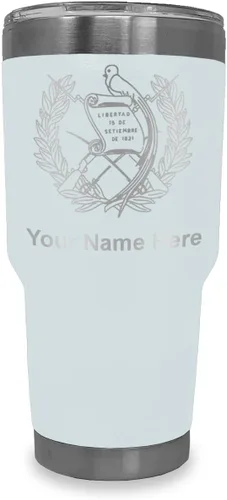 Vista 20 de LaserGram - Vaso personalizado de 20 onzas, bandera de Guatemala (negro) Regalo grabado, acero inoxidable aislado al vacío, grabado con láser