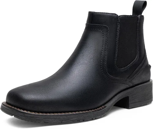 Vista 8 de Jousen Chelsea - Botas de vestir para hombre, con punta cuadrada, estilo casual, sin cordones