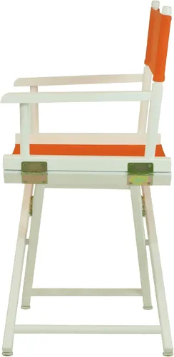 Vista 5 de Casual Home - Silla de director de 18.0 in, marco blanco con lienzo color mandarina