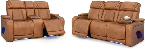 Vista 11 de Seatcraft Endeavour - Sofá de cine en casa, color negro, con mesa plegable