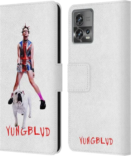 Vista 11 de Head Case Designs Officially Licensed Yungblud Face Graphics Leather Book Wallet Case Cover Compatible with Motorola Moto Edge 30 Fusion