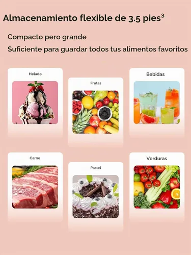 Vista 5 de F.W.WOOLWORTHS Congelador de pecho de 3.5 pies cúbicos con cesta extraíble, termostato ajustable 7 para congelador profundo, congelador compacto