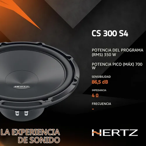 Vista 5 de HERTZ Cento Series CS-300-S4 Subwoofer SVC RMS de 4 ohmios de 12" (300 mm) 350 vatios