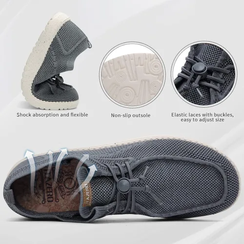 Vista 7 de 1TAZERO Zapatos casuales para hombre con plantillas de soporte de arco, mocasines para fascitis plantar