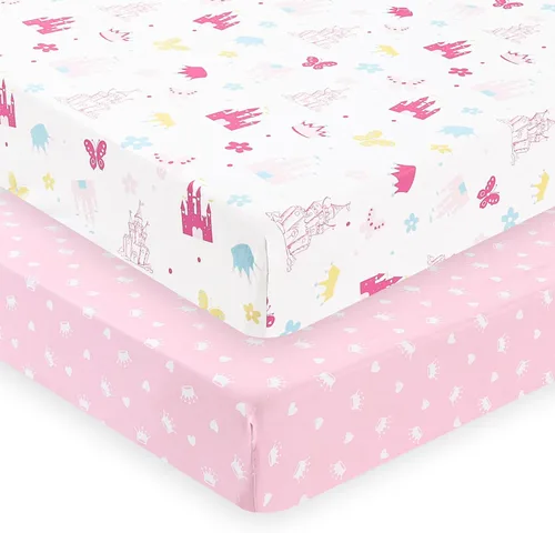 Vista 11 de PHF Juego de sábanas de moisés suave, paquete de 2 sábanas sedosas, cómodas y transpirables para bebés niños y niñas, ajuste universal para la Castle