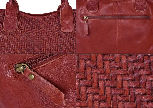 Vista 6 de ANTONIO VALERIA Alice Braided Washed Leather HandBag for Women