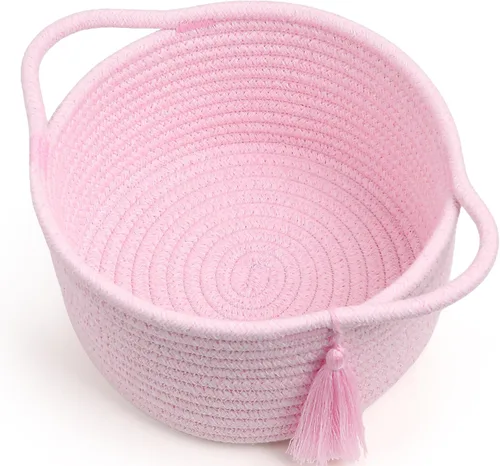 Vista 29 de Cestas de regalo grandes vacías para llenar, bonita canasta tejida para adolescentes, mujeres, baby shower, cubo de juguetes pequeño decorativo