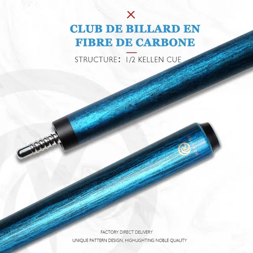 Vista 7 de EAGLEKING Taco de piscina profesional de fibra de carbono de 56" - 12mm eje de desviación bajo para disparos de precisión Accesorio de billar