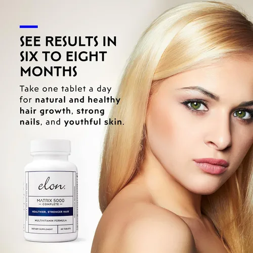 Vista 5 de Elon Matrix 5000 - Multivitamínico completo, vitaminas para el crecimiento de la piel, el cabello y las uñas, vitaminas saludables