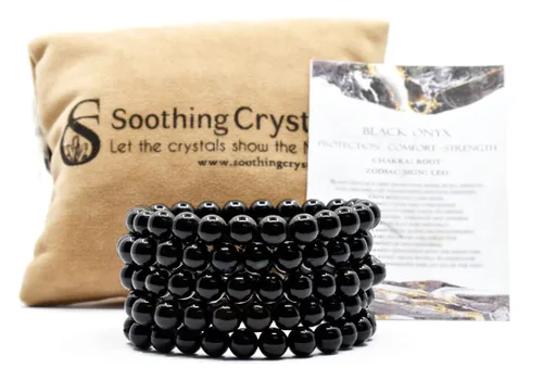Vista 2 de Soothing Crystal Bracelets For Women Men 8Mm Round Stone Beaded 7.5-Inch Stretch Chakra Bracelet For Healing Positivity Anxiety Gemstone Spiritual