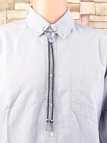Vista 465 de Jeilwiy Corbata de bolo para hombre, corbata de vaquero occidental, collar de corbata de bolo dorado, corbata de cuero, corbata de Halloween