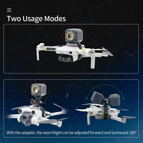 Vista 3 de Hanatora Luces de vuelo nocturno para DJI Mini 4K/2, Mini 5 4 3 Pro, Mini SE, Mavic Mini, Mavic Air, Spark, Kit de luces de búsqueda LED Accesorios