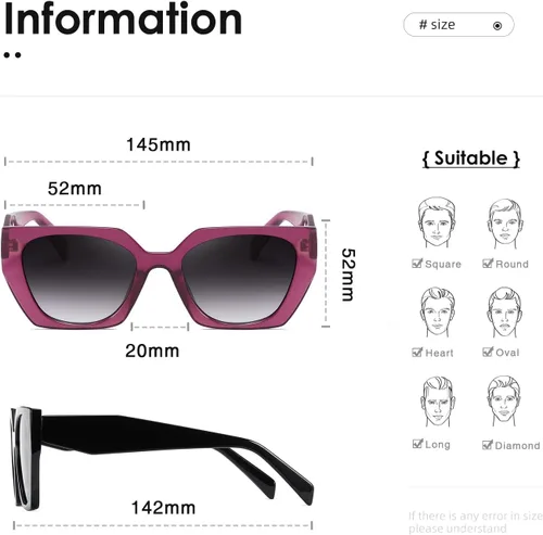Vista 4 de kimorn Gafas de sol para mujeres y hombres de moda retro gafas de sol de moda K1354