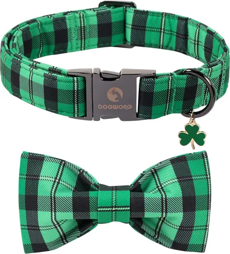 Vista 55 de DOGWONG Collar de otoño para perro con lazo, collar de moño para perro de Acción de Gracias, collar ajustable de algodón de otoño con hoja de arce