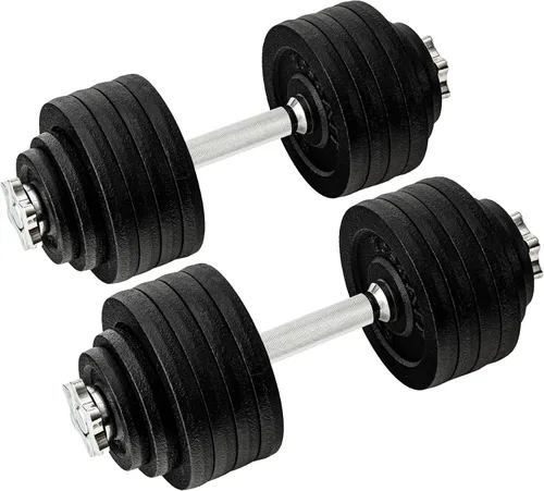 Vista 10 de Yes4All Old School Adjustable Dumbbell Set with Weight Plates, Star Lock Collars/Connector, 40lbs to 200lbs Adjustable Weight Plates Set