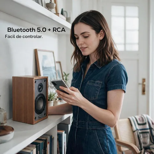 Vista 8 de Dayton Audio Par de bocinas de estante Classic B40A con Bluetooth (Madera, 4 pulgadas)