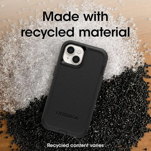 Vista 3 de OtterBox Funda Defender Series para iPhone 14 y iPhone 13 (solamente), color negro, solo funda, resistente y duradera, con protección de puerto