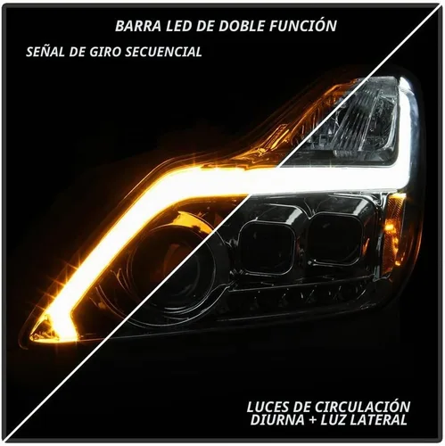Vista 4 de ACANII - Para faros LED negros tipo Switchback con señal secuencial 2008-2015 G37 Q60 Coupe, lado del conductor y del pasajero