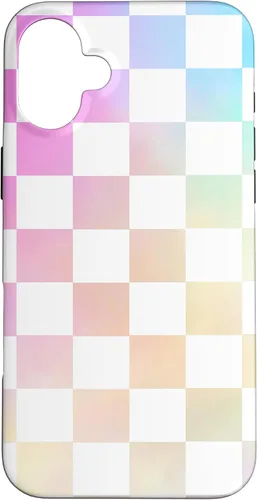 Vista 23 de Pastel Rainbow Checkerboard Checker Checked Pattern Case for iPhone 17