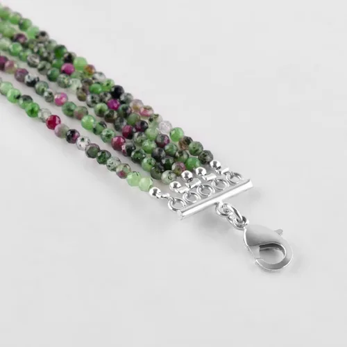 Vista 5 de YANARA Gemstone Bracelets For Women Birthstone, Natural Gemstone Layered Micro-Beads, Dainty Handmade Jewelry Chakra Energy Healing Crystals Silver
