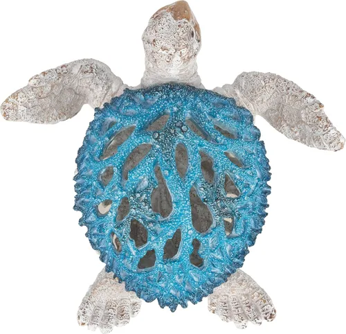 Vista 3 de VVGIFTS Decoración del Océano Tortuga Marina Arrecife de Coral Escultura para Hogar Oficina Decoración de Playa Costal para Mesa Estanteria