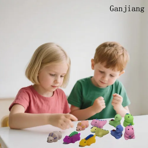 Vista 2 de Paquete de 10 juguetes blandos de dinosaurio Mochi para niños, recuerdos de fiesta, juguetes para aliviar el estrés