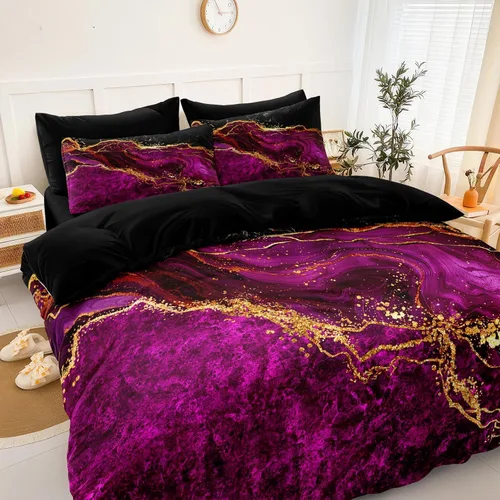 Vista 11 de Juego de edredón de sol y luna negro, juego de ropa de cama boho, ropa de cama de galaxia celestial y espacio estrellado, edredón mandala exótico