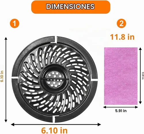 Vista 7 de Bandeja para freidora de aire para freidora de aire de 2 cuartos de galón Dash PowerXL Gowise Chefman, revestimiento mejorado de doble capa
