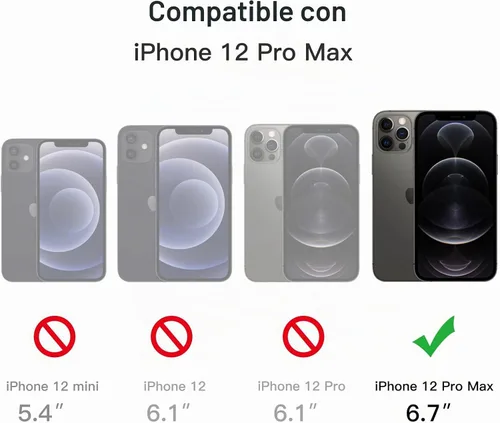 Vista 2 de JETech Funda mate para iPhone 12 Pro Max, color negro