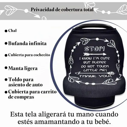 Vista 3 de Funda elástica para asiento de automóvil para bebé, niños y niñas. Negro
