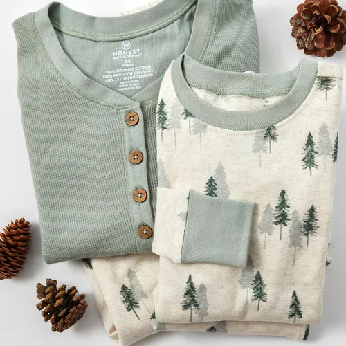 Vista 4 de HonestBaby - Pijama familiar navideña de algodón orgánico